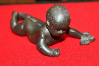 Antique 1890 Bronze Grand Tour Girgio Sommer Italian Figure Crawling Nude Baby