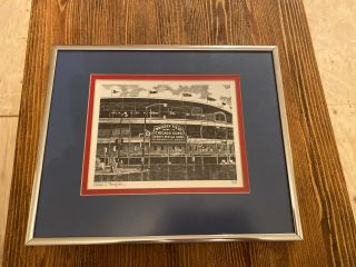 Rare Chicago Cubs - Wrigley Field Pen And Ink Etching - Philip C Thompson Signed