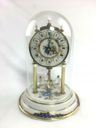 Vintage Quartz Anniversary Glass Dome Clock Made In W/germany