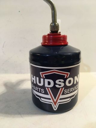 Hudson Parts Vintage Pump Oil Can Gasoline Station Gas Motor Lube Sign Decal