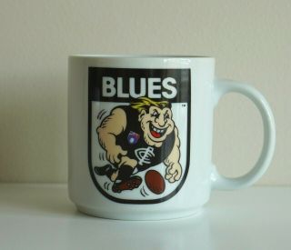 Vintage Vfl Afl Carlton Blues Retro Mascot Mug Cup - Collectable Memorabilia