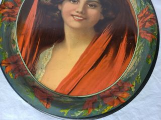 Vintage Lady woman antique Oval serving tray 1930 ' s ? Mid Century? Very rare 2
