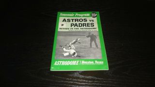 1969 Souvenir Program Houston Astros Vs.  San Diego Padres Great Shape