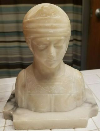 Vintage/antique Alabaster Marble Bust Of Beatrice Dante 