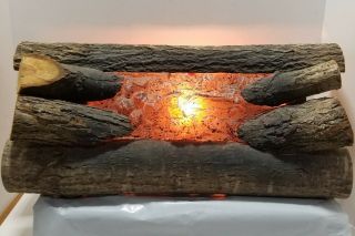 Fireplace Insert Cabin Decor Vintage Log Electric Motion Light & Sound