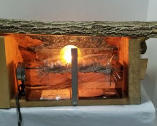 Fireplace Insert Cabin Decor Vintage Log Electric Motion Light & Sound 3