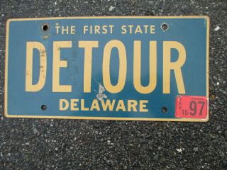 1997 Delaware Vanity License Plate Detour