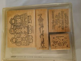 Stampin Up Song Of Your Heart Set Of 4 Wood Rubber Stamps Retired Vintage 1997