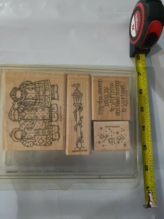STAMPIN UP SONG OF YOUR HEART SET OF 4 WOOD RUBBER STAMPS RETIRED VINTAGE 1997 3