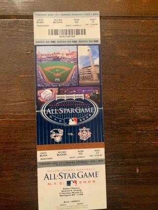 2008 Baseball All - Star Game Full Ticket Yankee Stadium