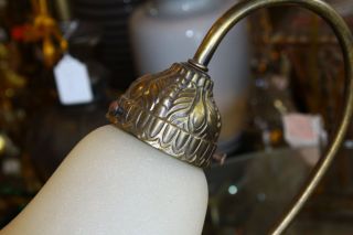 Desk Lamp Antique Brass w/Glass Shade 3