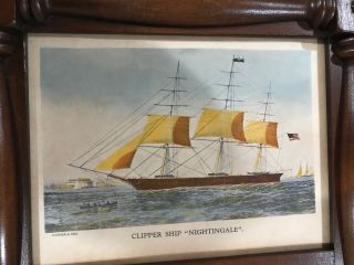 Antique Vintage Currier and Ives Clipper Ship 