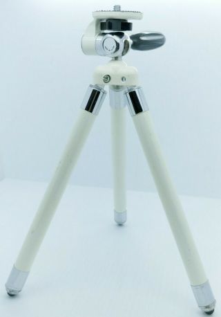 Vintage Deluxe Small Mini Focal Tripod Made In Japan White
