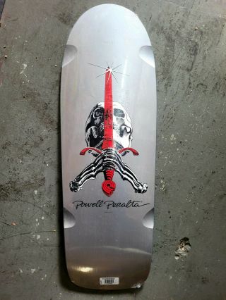 Skull & Sword Ray Bones Reissue Skateboard Deck Powell Peralta Santa Cruz Silver