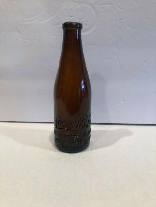 Vintage Straight Sided Amber Coca Cola Bottle Dixie Botting Bristol Va.