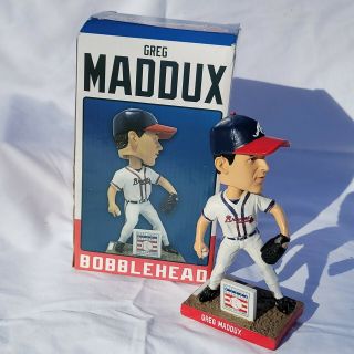 Greg Maddux Braves Bobble Bobblehead Collectible Sga W/box National Baseball Hof