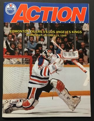 1988 Edmonton Oilers Hockey Program Vs La Kings Wayne Gretzky Homecoming Game