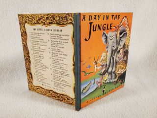 A Day In The Jungle Little Golden Book 1943 Blue Binding Vintage Children 