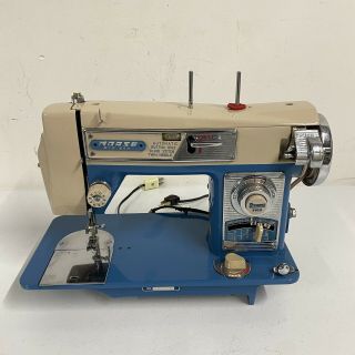 Vintage Morse Zig Zag 4300 Sewing Machine Heavy Duty Japan Blue Solid Antique