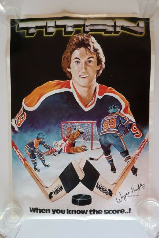 Vintage Wayne Gretzky Titan Poster - Nhl Hockey Edmonton Oilers - 19 " X 27 " Rare