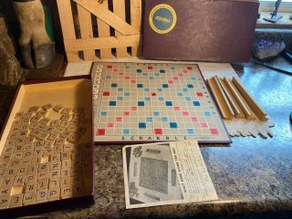 Vintage 1953 Scrabble Board Game By Selchow & Richter Complete