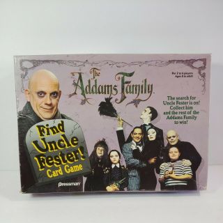 Vintage 1991 The Addams Family Find Uncle Fester Card Board Game By Pressman