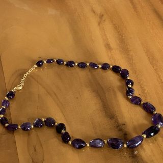 Vintage Hand Crafted AMETHYST BEADED CARVED 18” NECKLACE With Gift Bag 2