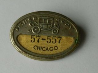 Fisher Body Chicago Plant - Gm Metal Employee Id Badge
