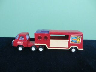 Vintage Authentic Buddy L Toy Semi Truck Metal Horse Trailer Japan 10 " Long