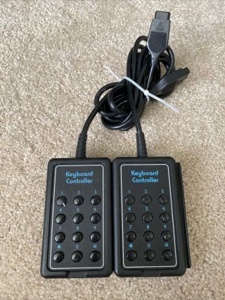 Set Of 2 Vintage Keyboard Wired Controller For Atari 2600 -