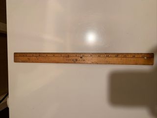 Vintage Westcott 18” Ruler Made In Usa Wood Old Logo With Metal Edge