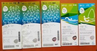 Olympic Games Rio 2016 5 Different Tickets