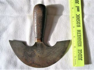Antique Leather Cutter/saddlers Tool W.  Rose West Phila.  Wood Handle Brass Neck