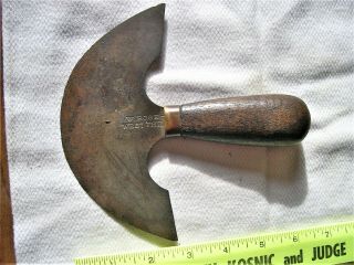 Antique Leather Cutter/Saddlers Tool W.  Rose West Phila.  Wood Handle Brass Neck 3