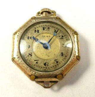 Vintage Jean Gold Filled Watch 15 Jewels Wristwatch Gf Wristwatch Pendant