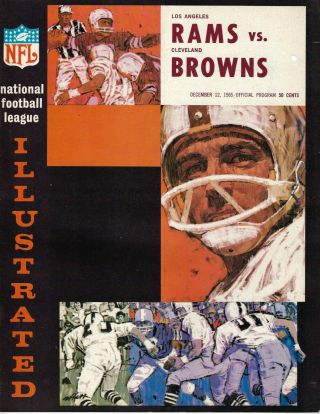 1965 12/12 Football Program Los Angeles Rams Cleveland Browns Roman Gabriel 6 Td