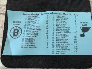 Nhl - Boston Bruins Vs.  St,  Louis Blues - May 10,  1970 Roster Page Cut Out Of Program