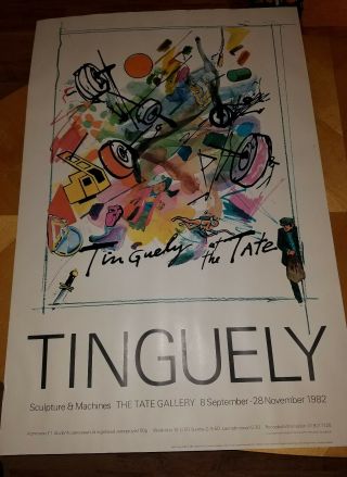 Vintage 1982 Tinguely At The Tate Gallery Exhibit Poster Jean