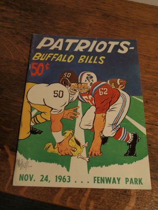 Boston Patriots Buffalo Bills Game Program; 11/24/1963; Black Sunday; Cancelled