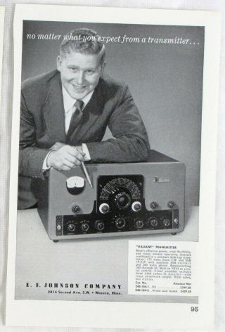 Vintage 1959 Ef Johnson Valiant Transmitter Ham Radio Print Ad
