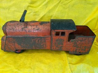 Antique Vintage Marx Pressed Steel Toy Ride On Train Locomotive 