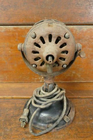 Antique Vintage General Electric 12” Brass Blade Fan 3 Speed - Parts Or Restore