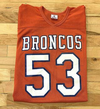 Vintage Rawlings Nfl Denver Broncos 53 Football Jersey Shirt Orange Size Lg Guc