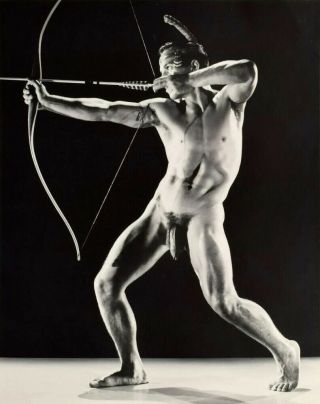 Bruce Of La Nude Male Bow And Arrow Vintage Gay Interest - 17 " X22 " Fine Art Print