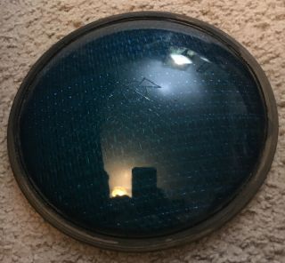 Blue Traffic Light Signal Lens Polycarbonate 8 " Vintage Lens W/gasket Stop - Go