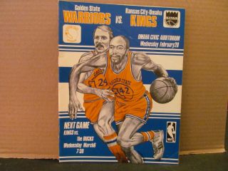 Feb 20 1974 Nba Basketball Program Golden State Warriors @ Kc Omaha Kings