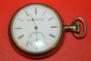 Antique 1895 Grade 92 Model 3 Elgin 16s 11j Silveroid Case Pocket Watch