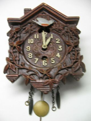 Lux Swinging Bluebird Miniature Pendulette Clock 1940 