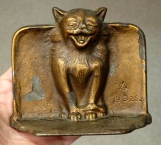 1920 ' s Antique VAMPIRE BAT CAT Vintage SNEAD Cast Iron ARTS CRAFTS Bookends 3