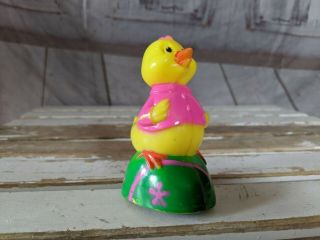 Vintage Easter Unlimited Chick Friction Powered Wheels Toys Wind Up Hard Plastic